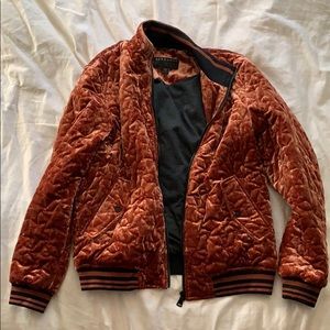 Bernardo quilted velvet bomber jacket size medium